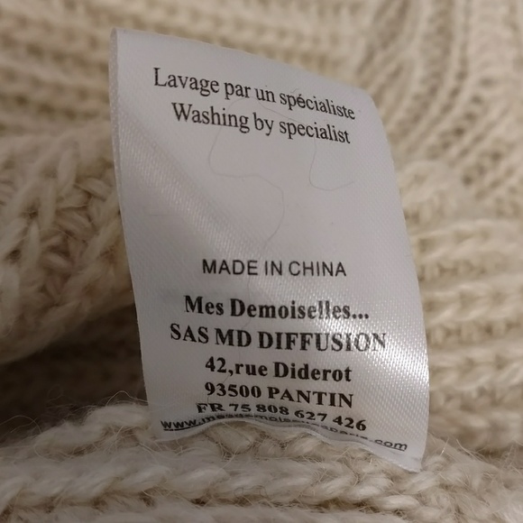 Mes Demoiselles Paris Luxury Designer Sweater Soft Alpaca Blend French Romantic - Picture 6 of 8